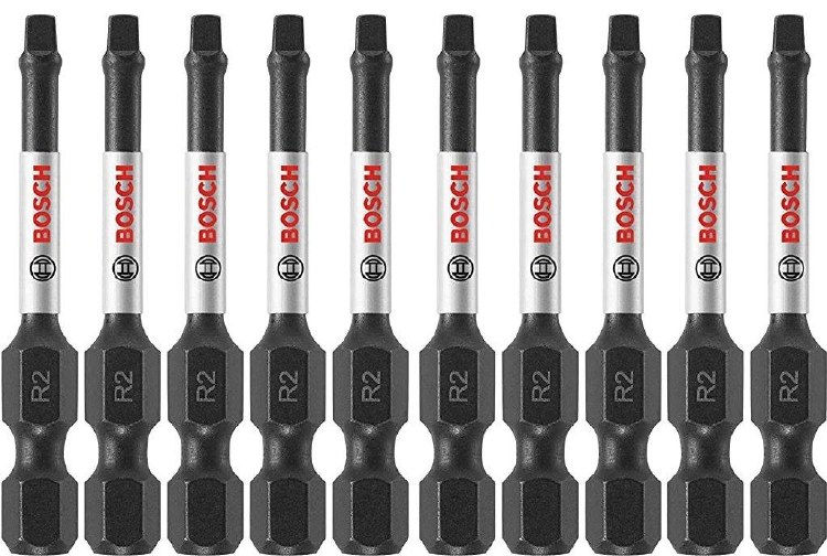 INSERT BIT, IMPACT TOUGH SQ2, SQUARE #2, 1" LONG, 10PK