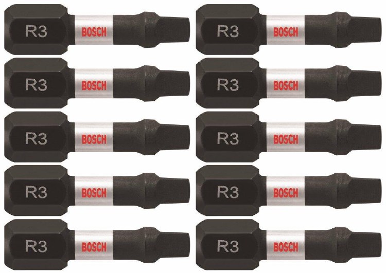 INSERT BIT, IMPACT TOUGH SQ3, SQUARE #3, 1" LONG, 10PK