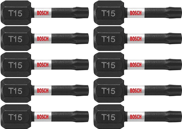 INSERT BIT, IMPACT TOUGH T15, TORX T15, 1" LONG, 10PK