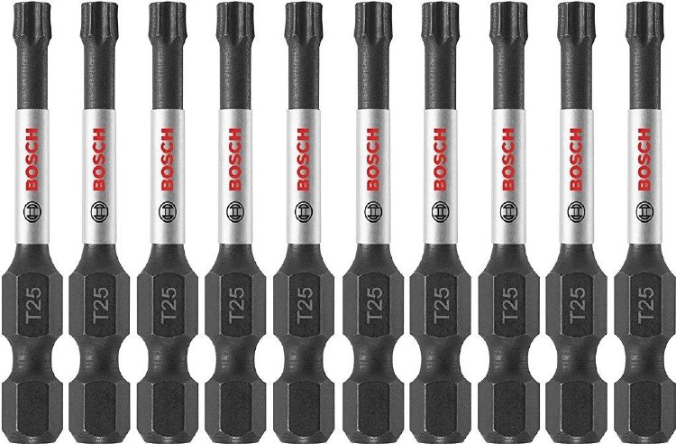 INSERT BIT, IMPACT TOUGH T25, TORX T25, 2" LONG, 10PK