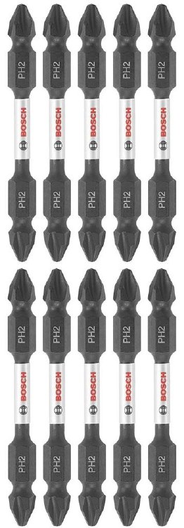 INSERT BIT, IMPACT TOUGH DOUBLE ENDED PH2, PHILLIPS #2, 2.5" LONG, 10PK