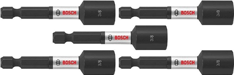INSERT BIT, IMPACT TOUGH, 3/8" x 2-9/16", MAG NUTSETTER, 5PK