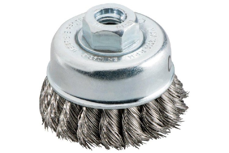 WIRE BRUSH,  CARBON KNOT CUP BRUSH, 2-3/4" O.D., 5/8-11