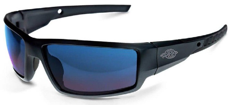 GLASSES, SAFETY, CROSSFIRE CUMULUS BLUE MIRROR, MATTE BLACK FRAME