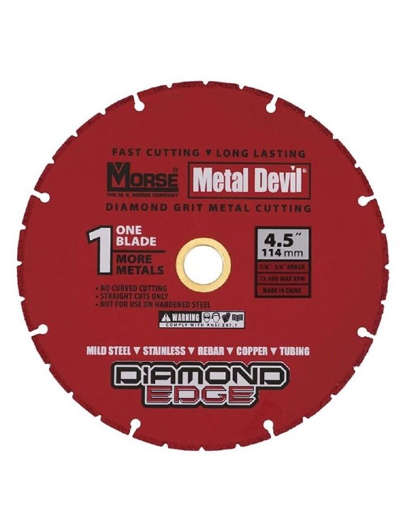 BLADE, DIAMOND GRIT SLICER , 4-1/2" X .100 X 7/8"-5/8"  13.000 RPM MAX