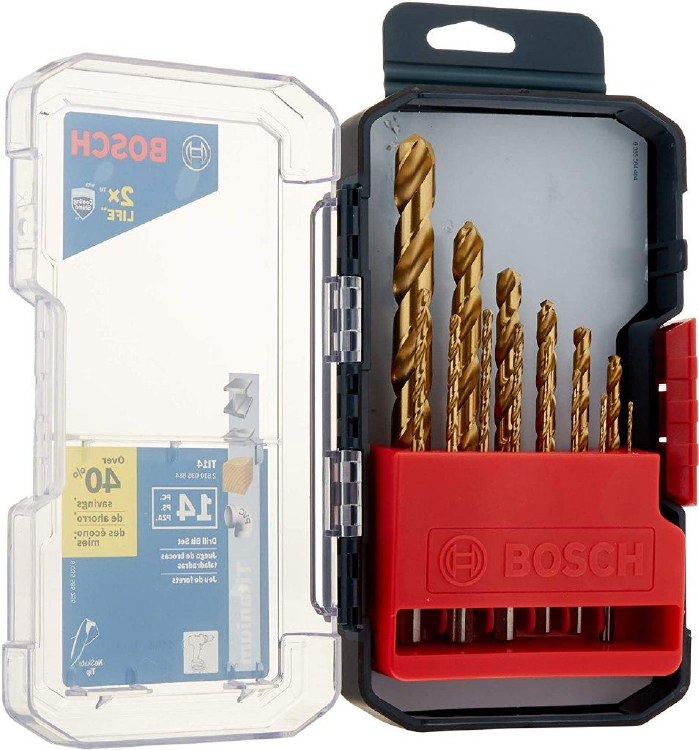 BIT SET, TITANIUM DRILL BIT , 14 PIECE