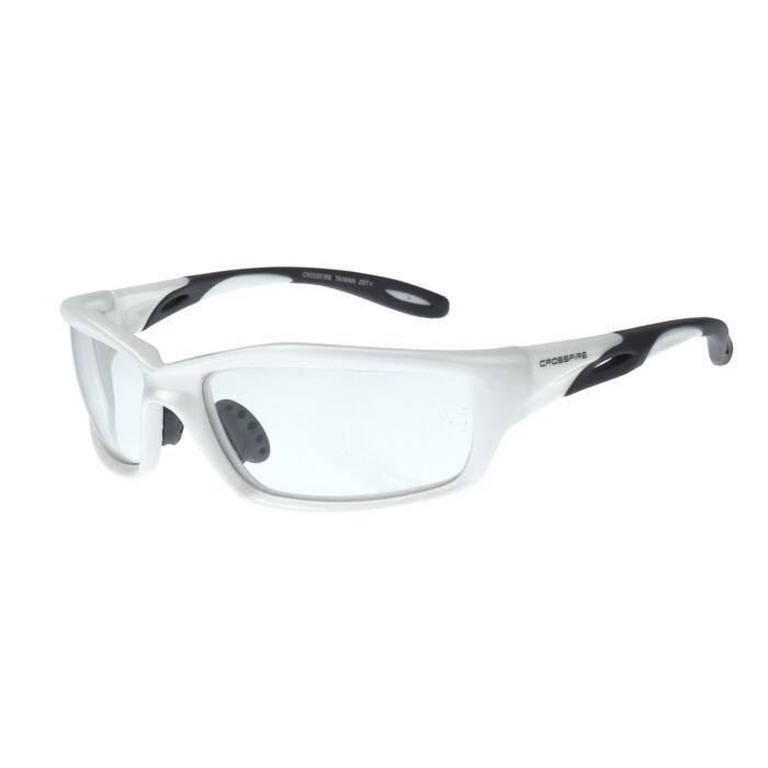 SAFETY GLASSES, INFINITY, CLEAR LENS, PEARL WHITE FRAME