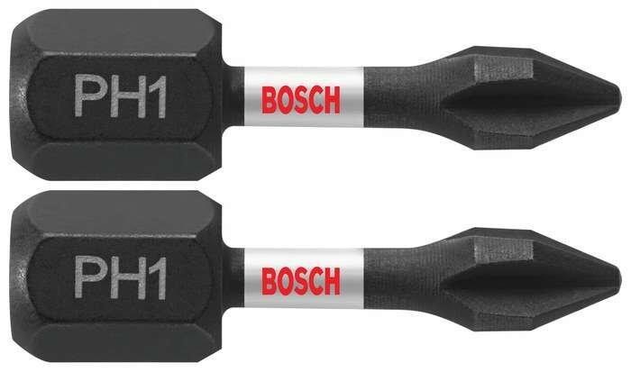 INSERT BIT, IMPACT TOUGH PH1, PHILLIPS #1, 1" LONG, 2 PACK CARD