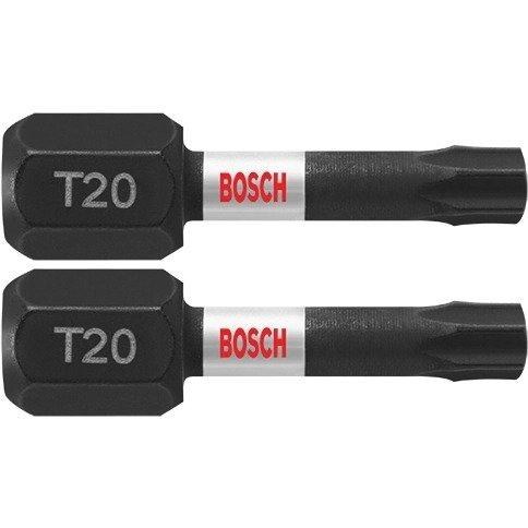 INSERT BIT, IMPACT TOUGH T20, TORX T20, 1" LONG, 2 PACK