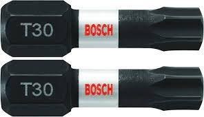 INSERT BIT, IMPACT TOUGH T30, TORX T30, 1" LONG, 2 PACK CARD