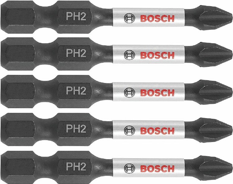 INSERT BIT, IMPACT TOUGH PH2, PHILLIPS #2, 2" LONG, 15 PACK CARD
