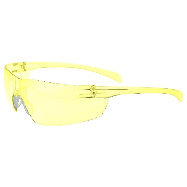 GLASSES, SAFETY, RADIANS SERRATOR SMOKE, AMBER, RUBBER NOSE PIECE