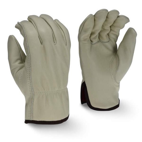 GLOVES, DRIVER COWHIDE, RED FLEECE LINED
