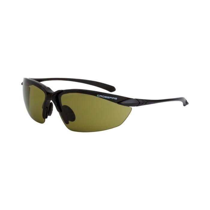 SAFETY GLASSES, SNIPER, BLACK FRAME, NEON GREEN LENS