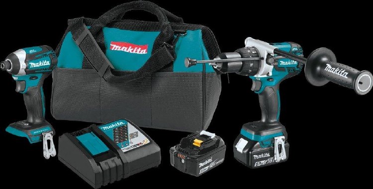 KIT, 2 PC BRUSHLESS, 2-5AH 18V LION, 1/2" VARIABLE SPEED HAMMER DRILL, IMPACT DRIVER 3 SPEED