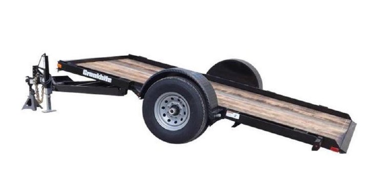 TRAILER, TILT, 3,500# CARRY CAPACITY, 12' x 6' 4", BLACK, SURGE BRAKES, SINGLE AXLE, 2" BALL