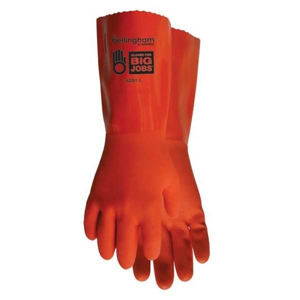 GLOVES, 15 MIL NITRILE, 14" GAUNTLET, ORANGE