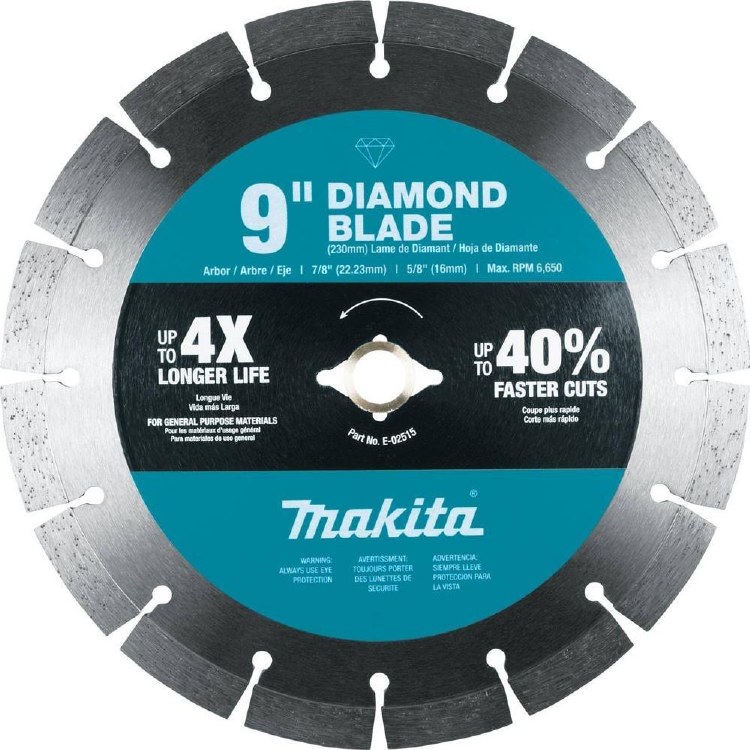 BLADE, DIAMOND, 9" X .100 X 7/8", CONCRETE & MASONRY, FOR ELECTRIC & BATTERY SAWS (SEGMENT)