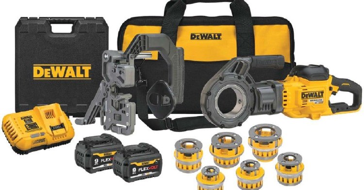 THREADER, PLUMBING PIPE, 1/2", 3/4", 1", 1-1/4", 1-1/2", 2", CHARGER, 2-9AH 60V BATTERIES, BAG
