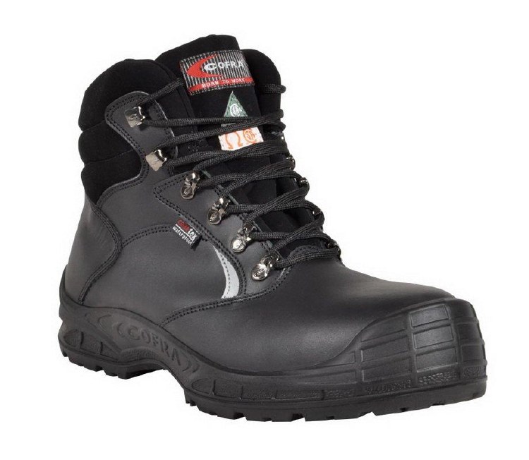 BOOT,  6" BURIAN BLACK LEATHER, APT PLATE-  EH PR COFRA