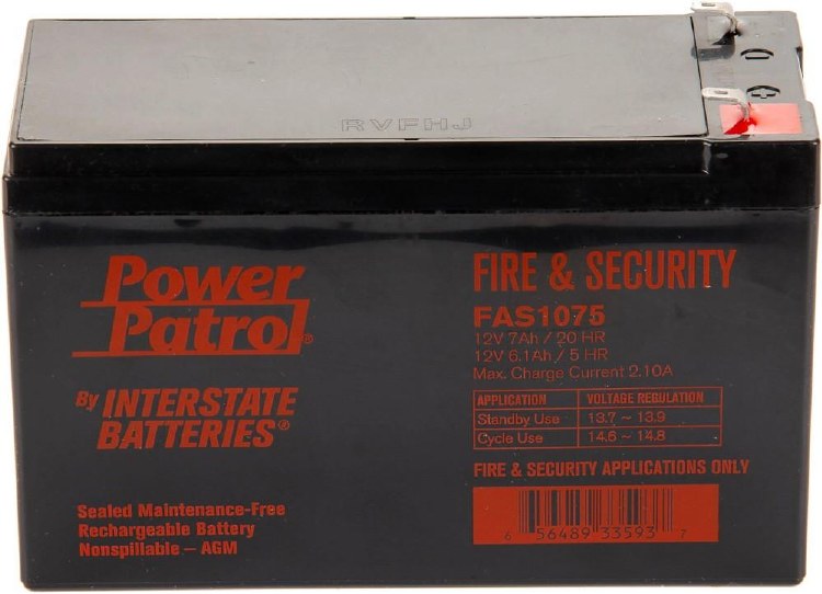 BATTERY, TRAILER, ALARM, UPS 12 VOLT, 7.2 AH, SEALED MAINT. FREE