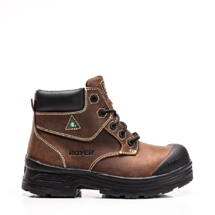 BOOT, 6" 4D BROWN, COMP TOE, ROYER