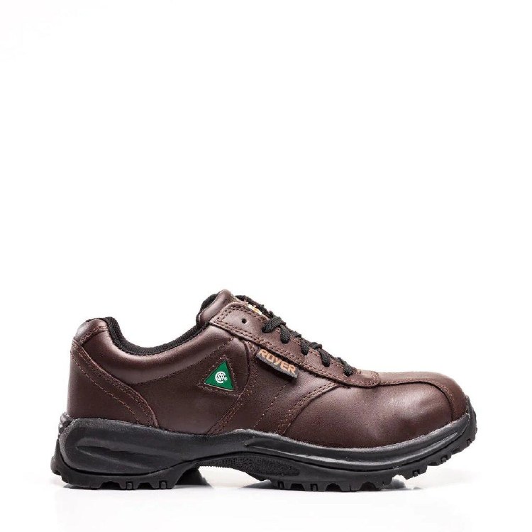 SHOE , SPORT, BROWN STEEL TOE ROYER