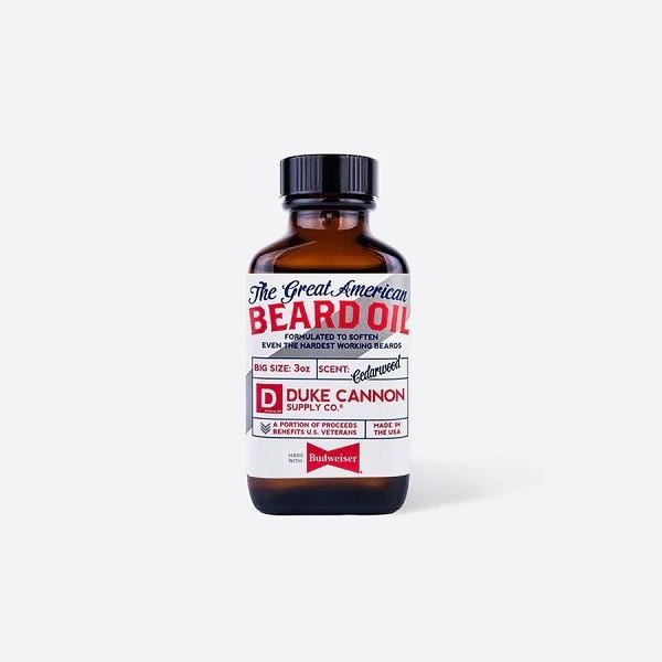 FACE, BEARD OIL BUDWEISER, DUKE CANNON