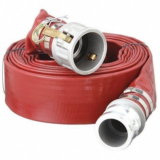 HOSE, DISCHARGE, 4" X 50' RED HD PVC CAMLOCKS