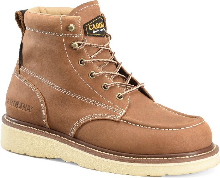 BOOT, 6" MOC TOE WEDGE WATERPROOF SOFT TOE, CAROLINA