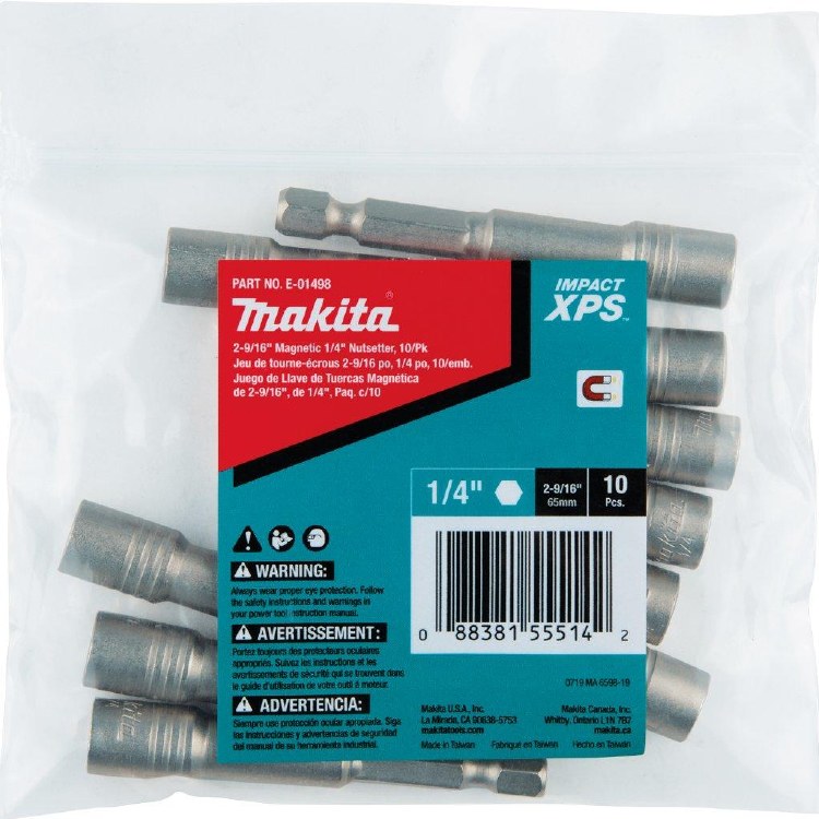 NUTSETTER, 1/4', IMPACT XPS 2-9/16', MAGNETIC, 10 PK