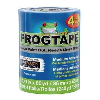 TAPE, FROG, CONTRACTOR 4 PACK -PAINTERS TAPE, 36MM X 55M-BLUE