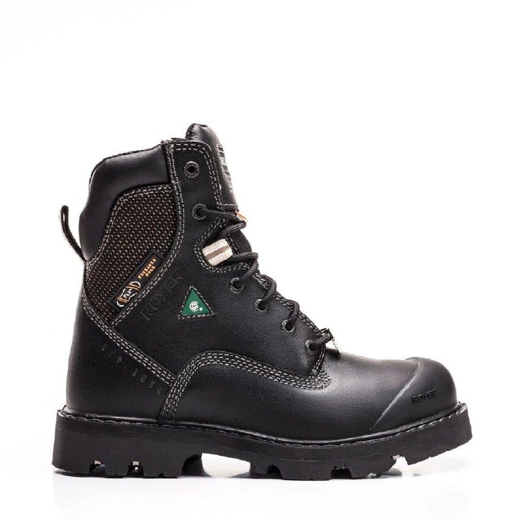 BOOT, 8" FLX BLACK, STEEL TOE, WATERPROOF ROYER