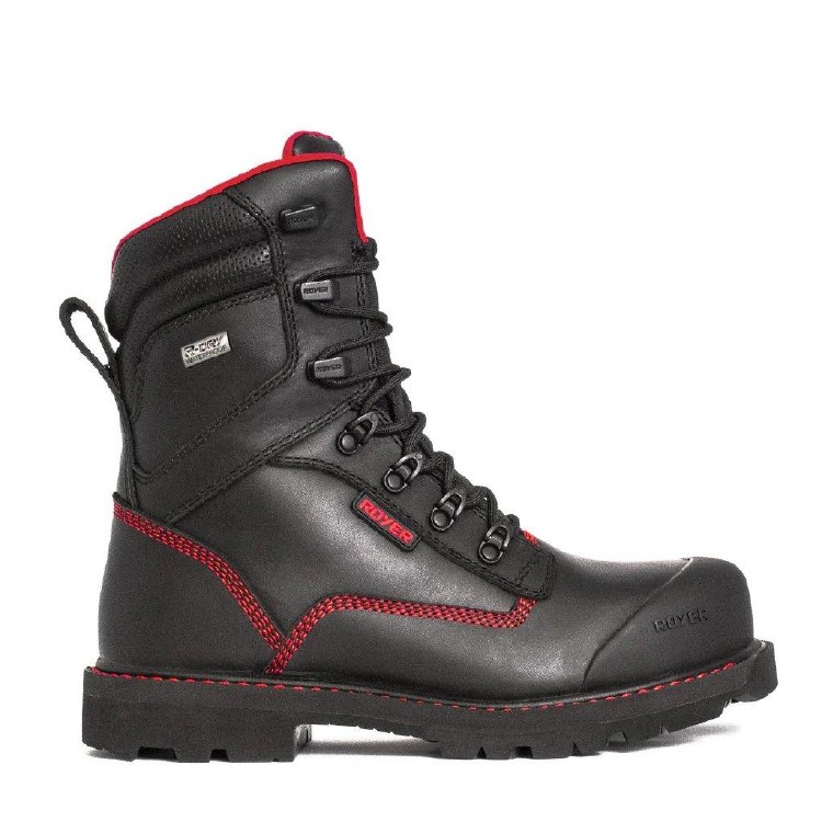 BOOT, 8" REVOLT MEGAGRIP PRO WIDE BLACK CARBON FIBER TOE, ROYER
