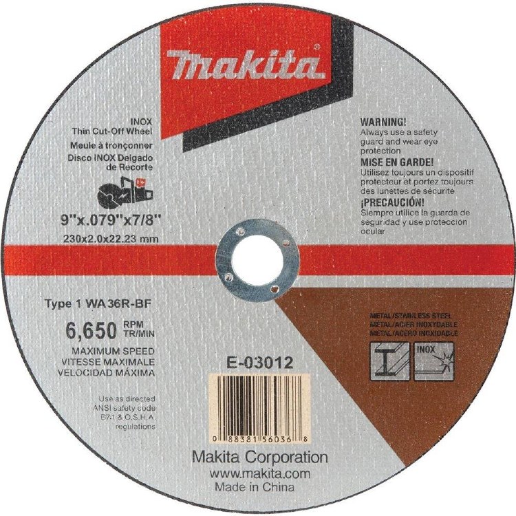 BLADE, ABRASIVE, 9" X .079 X 7/8", THIN CUT OFF WHEEL