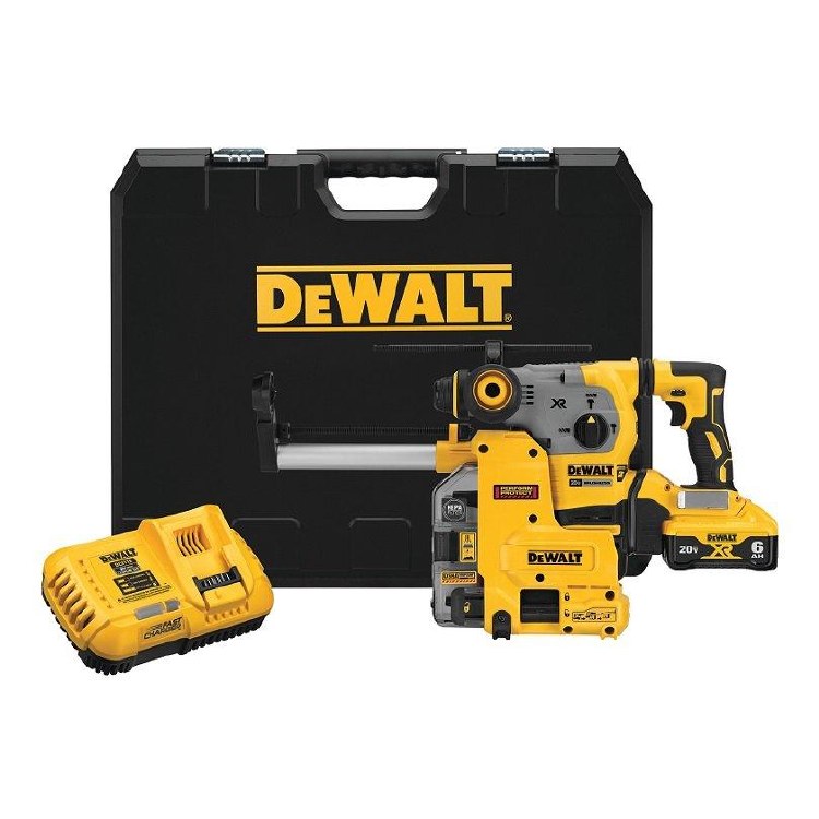 HAMMER -ROTARY SDS+, L-SHAPE, DUSTLESS, XR MAX 20V BRUSHLESS DEWALT -KIT CASE 2 5AH BATTERY