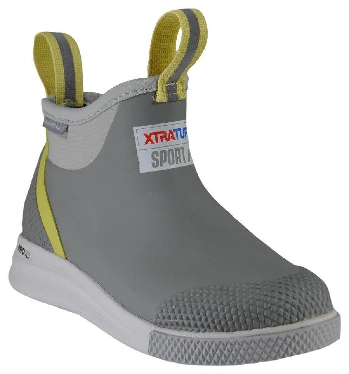 BOOT, 6" ANKLE DECK BOOT SPORT WOMENS, GRAY/YELLOW, XTRATUF