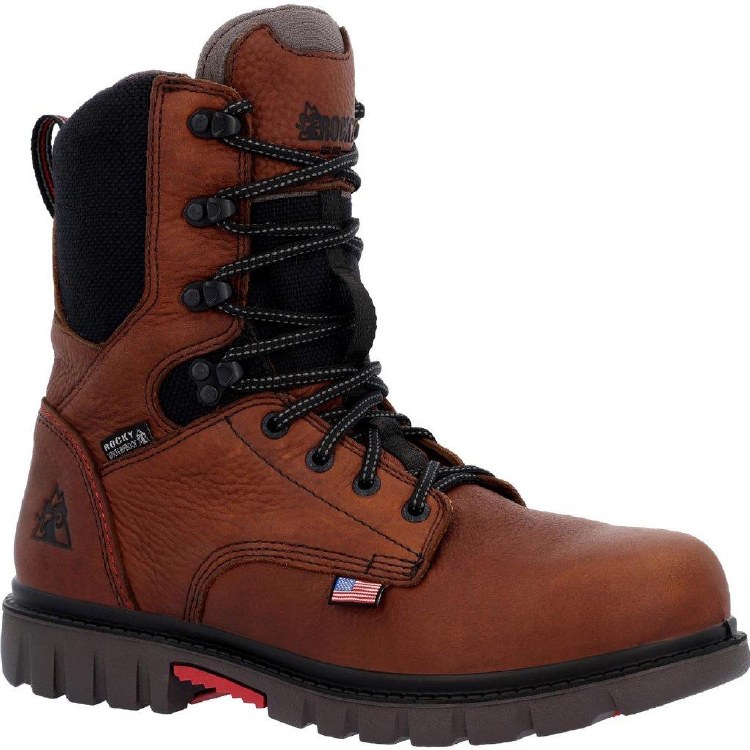 BOOT, USA WORKSMART 8" LACE UP COMP TOE, ROCKY