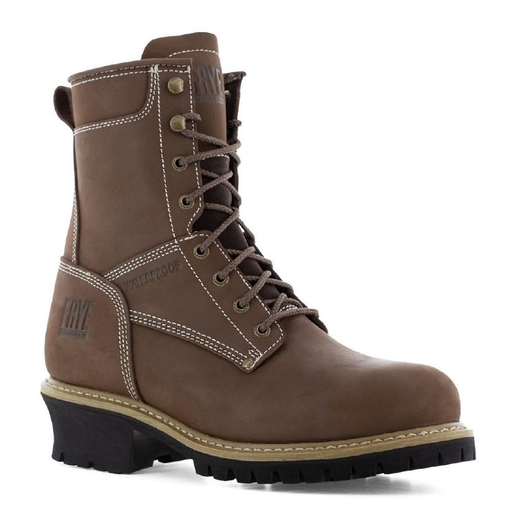 BOOT, 8" DARK BROWN LOGGER COMP TOE, FRYE