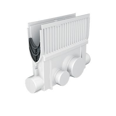 CATCH BASIN , 4" GRP x .5 Meter C/W BUCKET END AND SIDE OUTLETS,