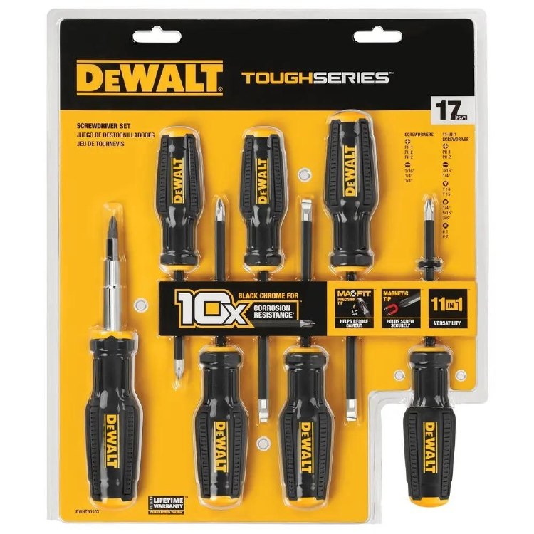 SCREWDRIVER SET, 17 PC TOUGH SERIES