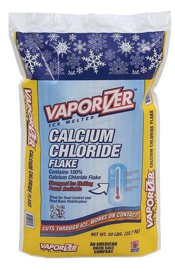 ICE MELT, VAPORIZER, CALCIUM CHLORIDE FLAKE, 50# BAG