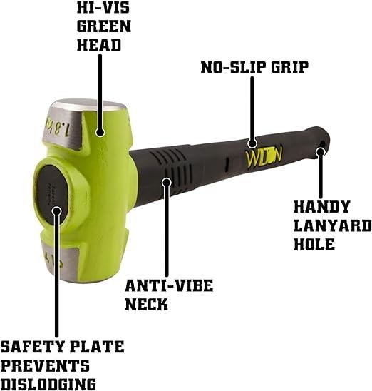 HAMMER, SLEDGE, 6# x 16" UNBREAKABLE HANDLE WILTON BASH