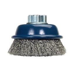 WIRE BRUSH  .014 X 3"X 5/8-11 -CRIMPED WIRE CUP-BLUEFIRE