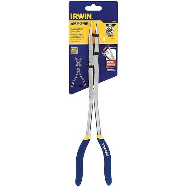 PLIERS, LONG REACH COMPOUND BENT NOSE, 13.25" IRWIN/VISE GRIP