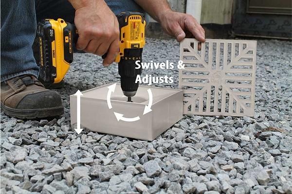 Drain, Quick-E-Adjustable Patio Drain - Plastic- 4" Pipe