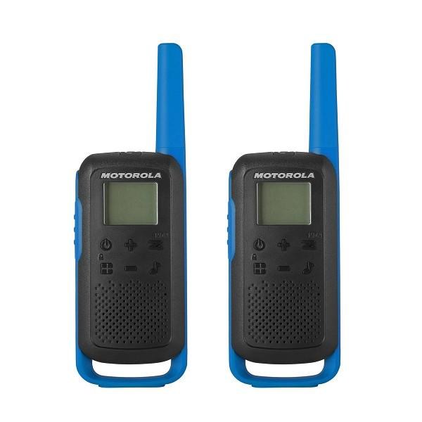 Radios (2),Black with Blue Trim, 2 Belt Clips, 1 Dual USB Charging Tray,
