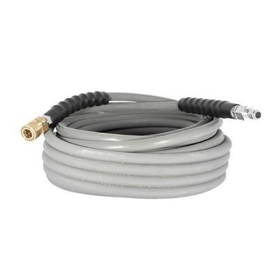 HOSE, 3/8" X 50', HOSE COUPLED W/ QUICK CONNECTS 4,500 PSI SINGLE WIRE BRAID 3/8", 300Â°F  GREY NON MARKING
