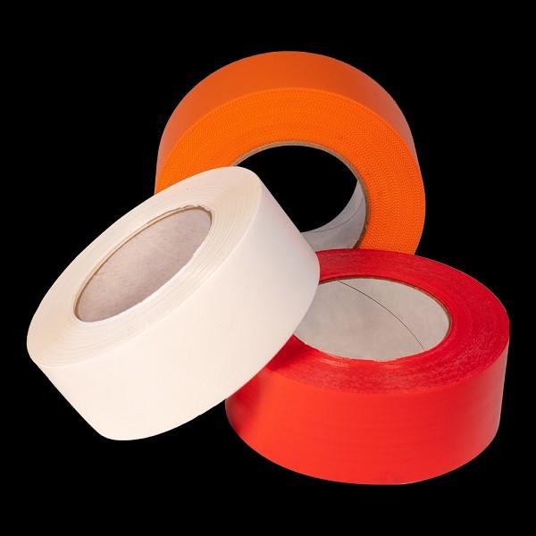 TAPE, POLYETHYLENE STUCCO CONTRACTOR GRADE-ALL WEATHER  , 2" x 60 YARD ORANGE PINKED EDGE