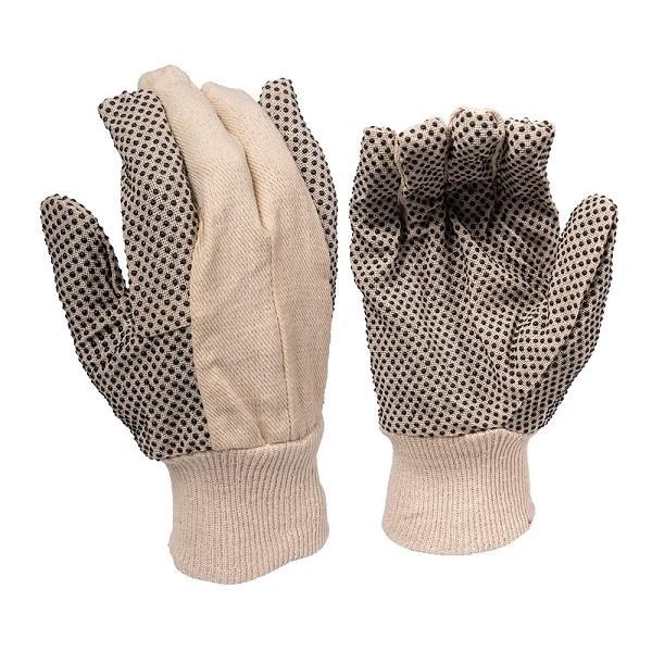 GLOVES, RAG WOOL KNIT, W/ BLACK DOTS (DOZEN PAIR)